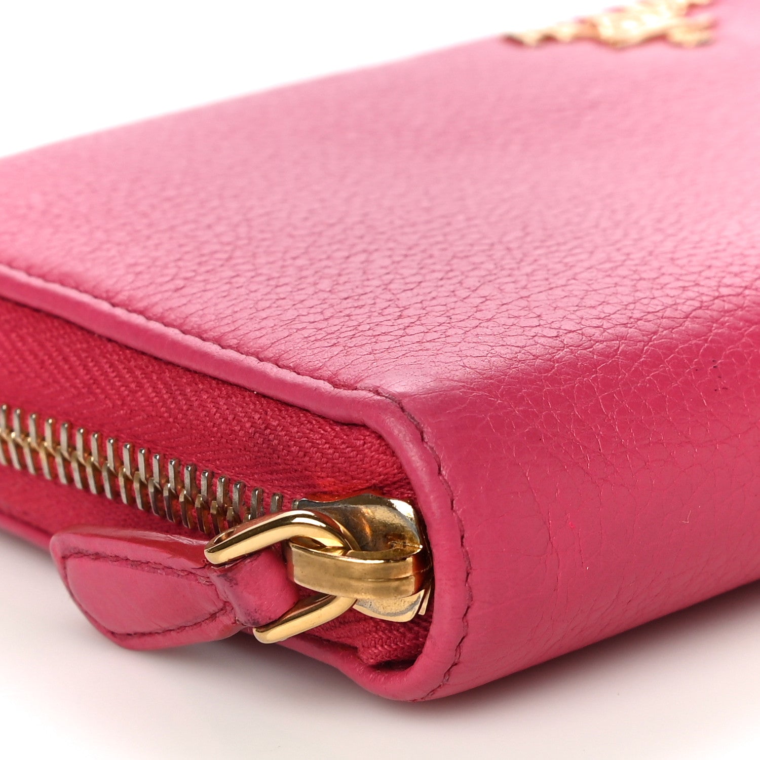 Prada Vitello Daino Zip Around Wallet Peonia 5 of 18