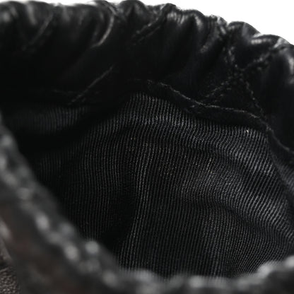 Chanel Calfskin Quilted Drawstring Pouch Black 7 of 8