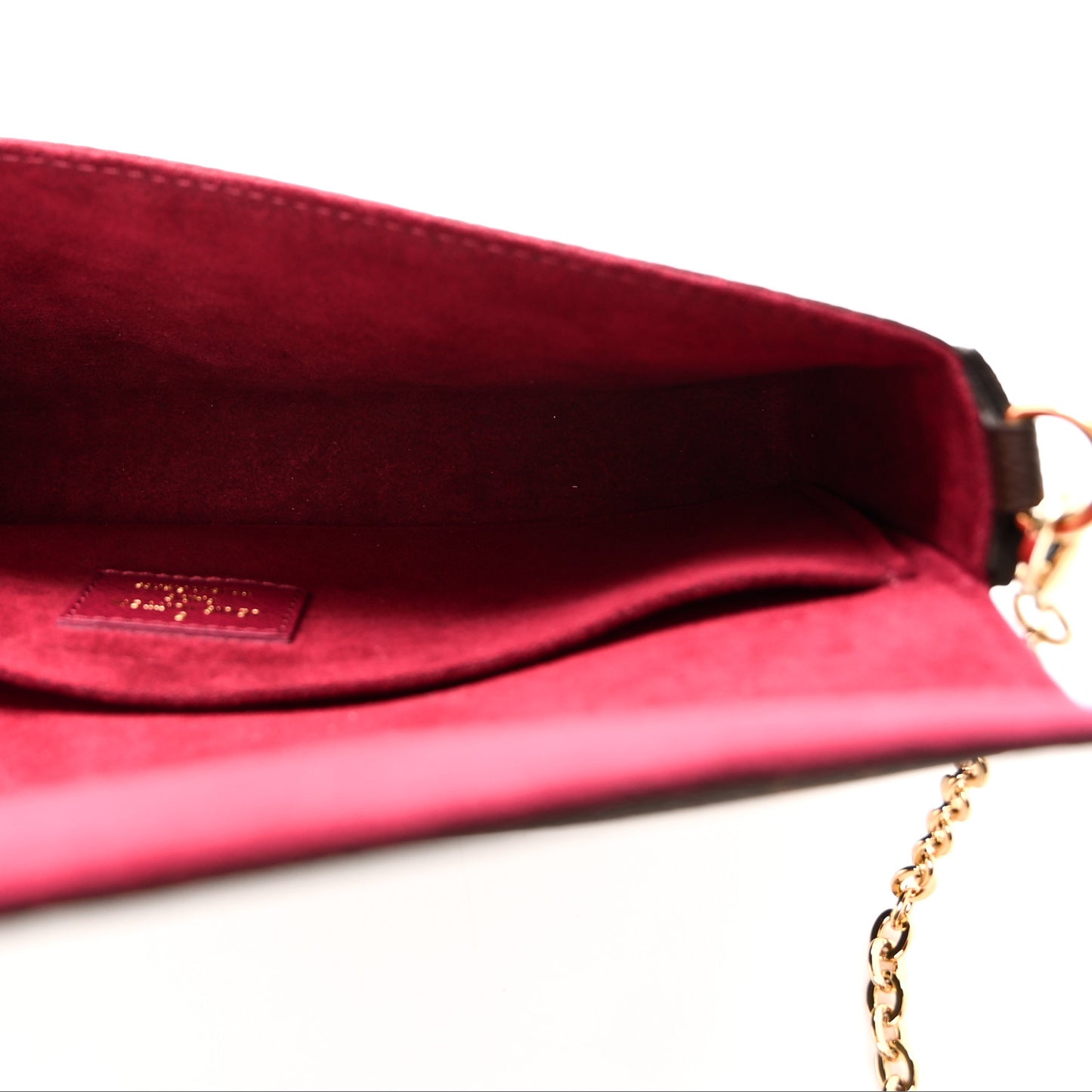 Monogram Pochette Felicie Chain Wallet Fuchsia