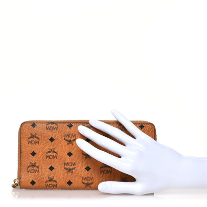 MCM Visetos Large Zip Around Wallet Cognac 2 of 13