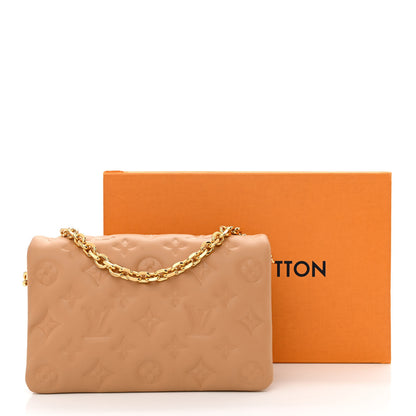 Louis Vuitton Lambskin Embossed Monogram Pochette Coussin Camel 11 of 11