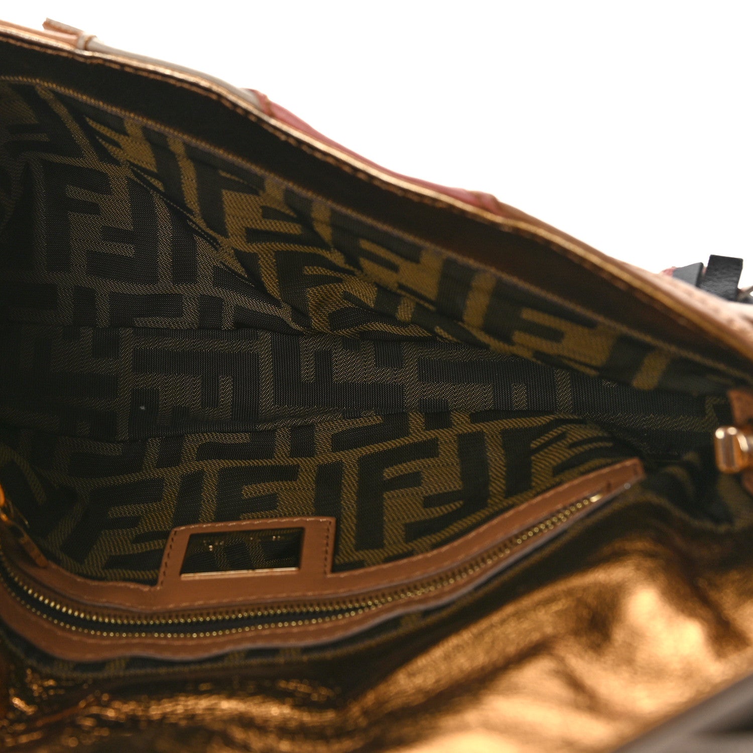 Fendi Calfskin Fringe Embellished Baguette Multicolor 5 of 8
