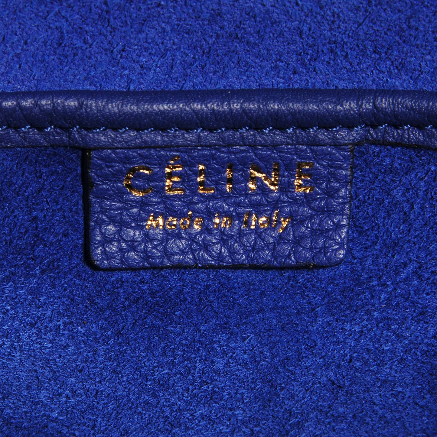 Drummed Calfskin Nano Luggage Indigo