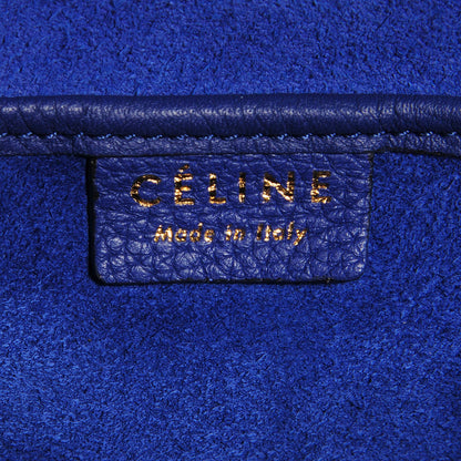 Celine Drummed Calfskin Nano Luggage Indigo 7 of 9