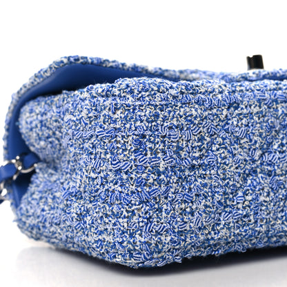 Chanel Tweed Quilted Mini Rectangular Flap Blue White 9 of 12