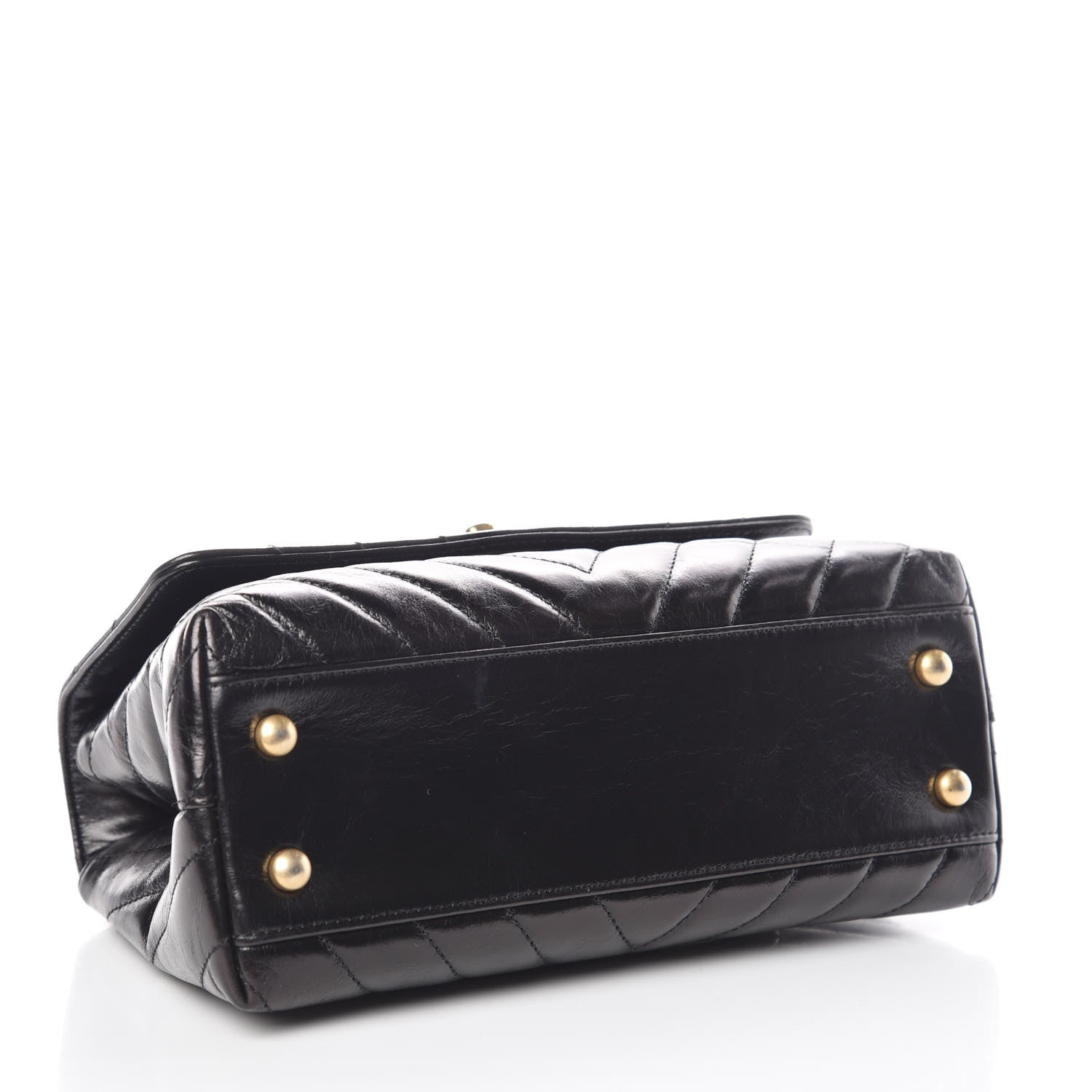 Chanel Calfskin Chevron Quilted Mini Coco Handle Flap Black 4 of 10