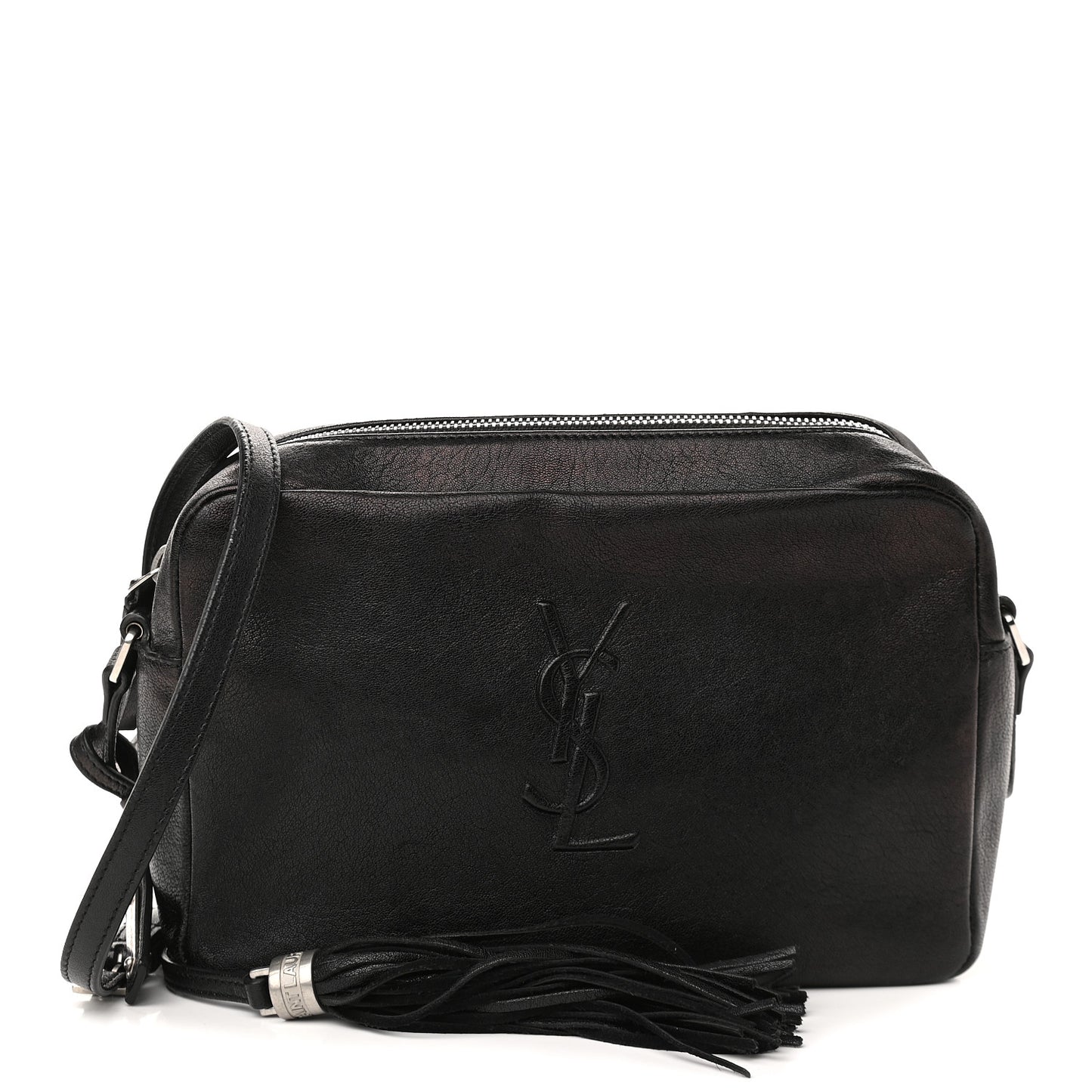 Lambskin Monogram Small Lou Camera Bag Black