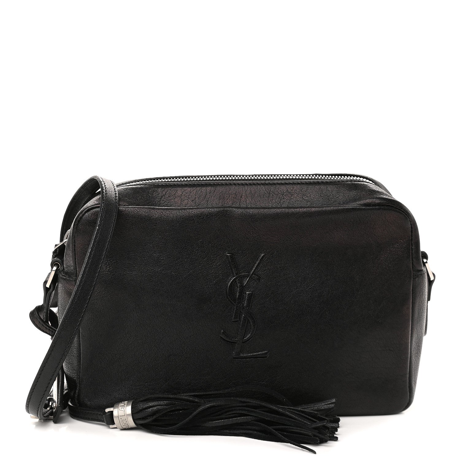 Saint Laurent Lambskin Monogram Small Lou Camera Bag Black 1 of 13