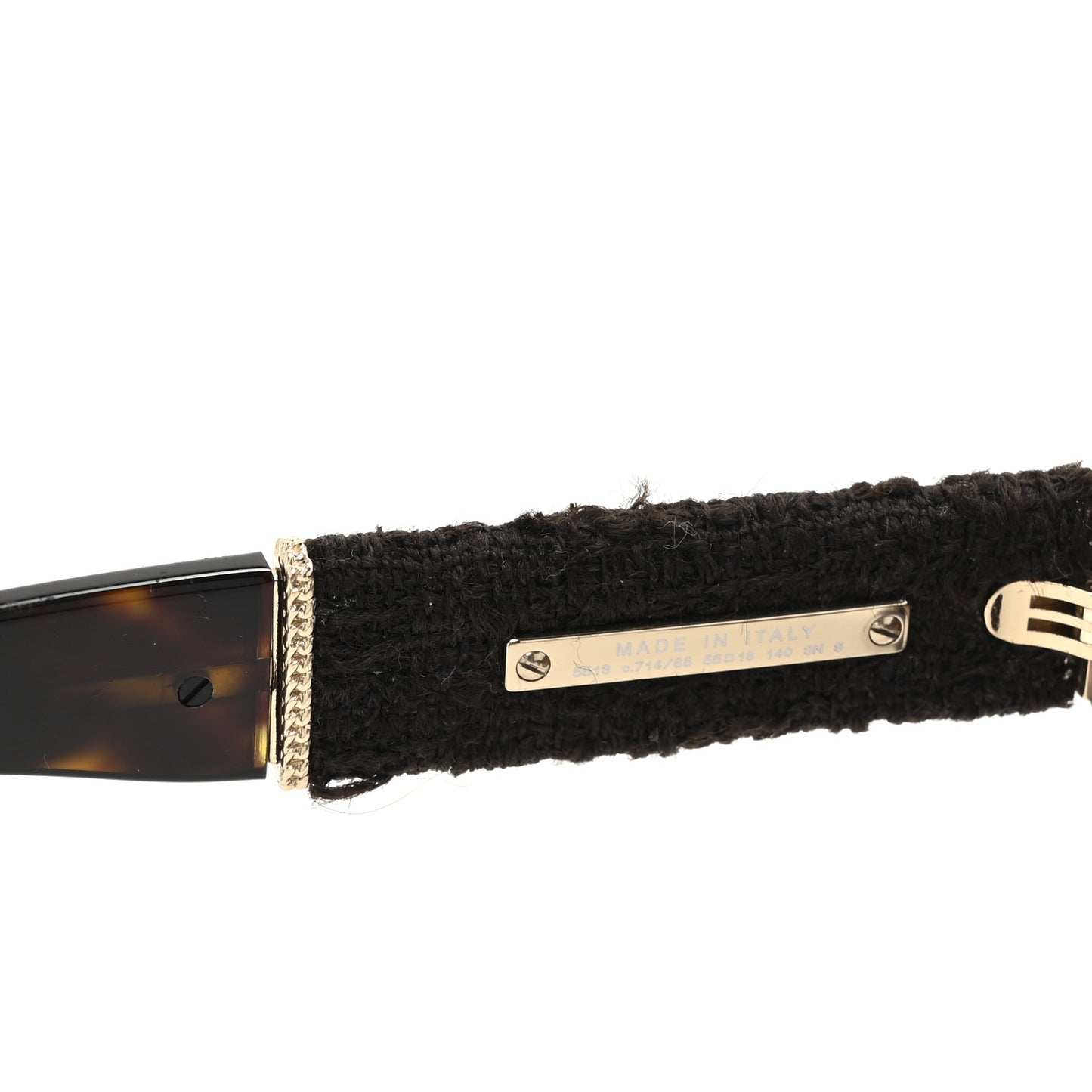 Acetate Tweed Wool CC Chain Sunglasses 5513 Tortoise