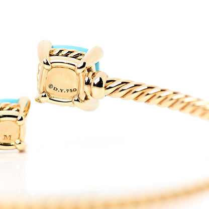 David Yurman 18K Yellow Gold Turquoise Diamond Chatelaine Bypass Bracelet 5 of 5