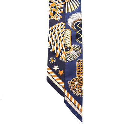 Hermes Silk Epaulettes De Gala Twilly Marine Gold White 2 of 4
