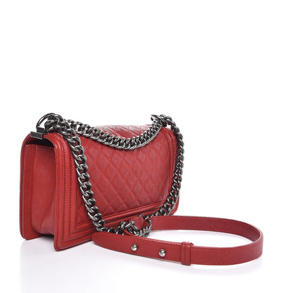 Chanel Caviar Quilted Medium Boy Flap Red 3 of 7