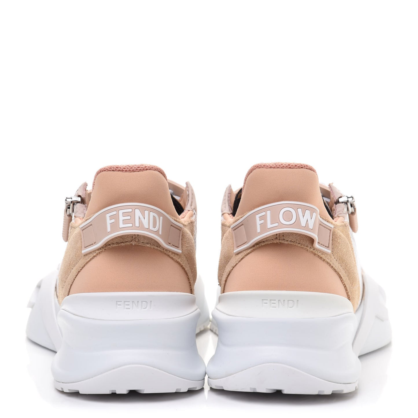 Nylon Suede Transparent Fendi Flow Low Top Sneakers 37 Light Rose