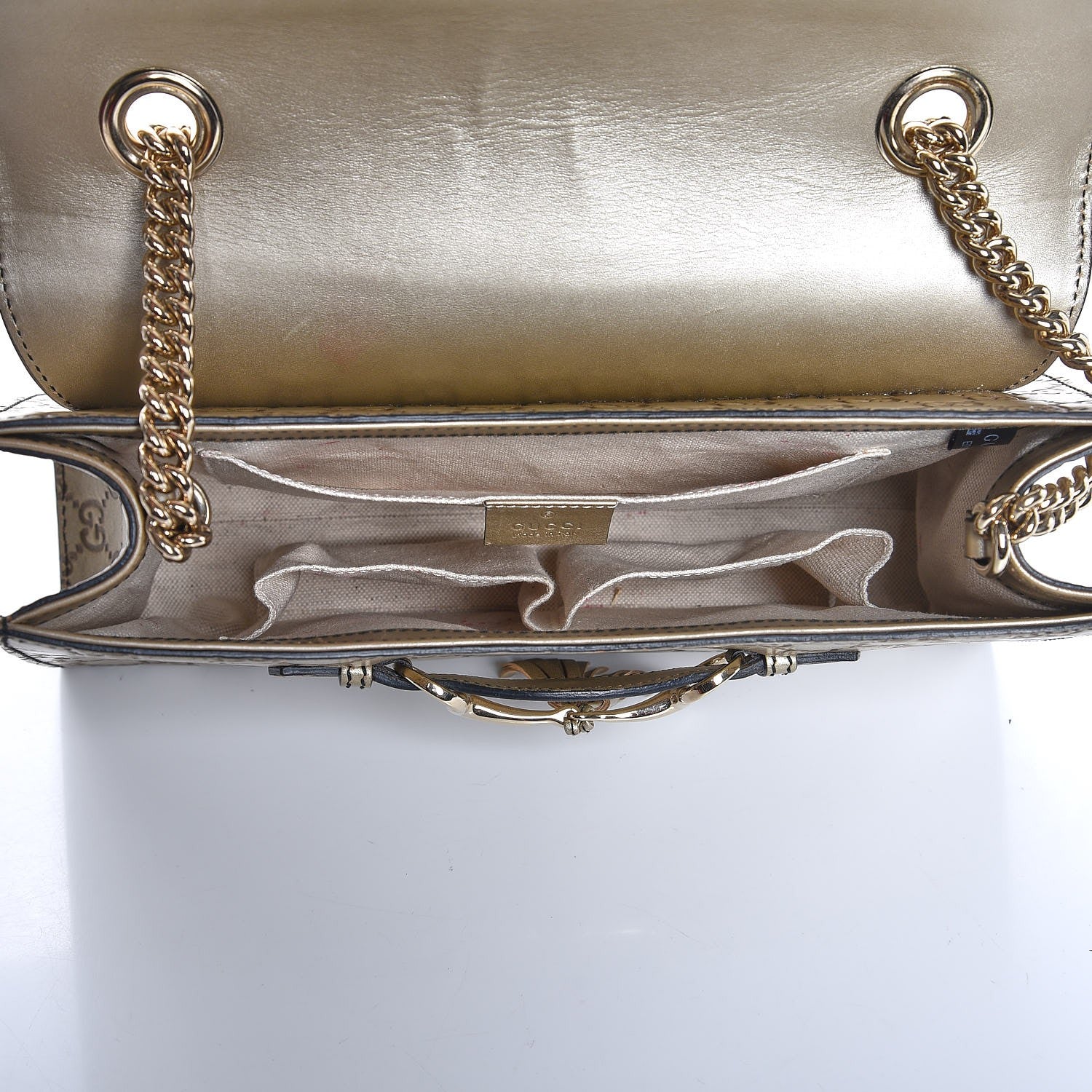 Gucci Guccissima Medium Emily Chain Shoulder Bag Gold 5 of 8