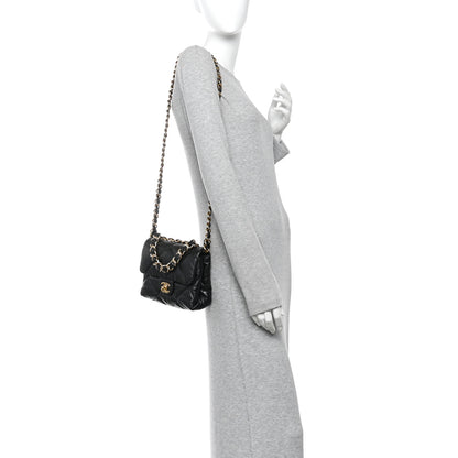 Chanel Lambskin Quilted Small Chain Top Handle Flap Black 2 of 11