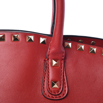 Valentino Garavani Vitello Rockstud Dome Shopper Rosso Valentino 14 of 15