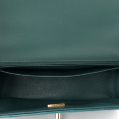 Chanel Shaded Patent Calfskin Quilted Mini Rectangular Flap Green Blue 5 of 11