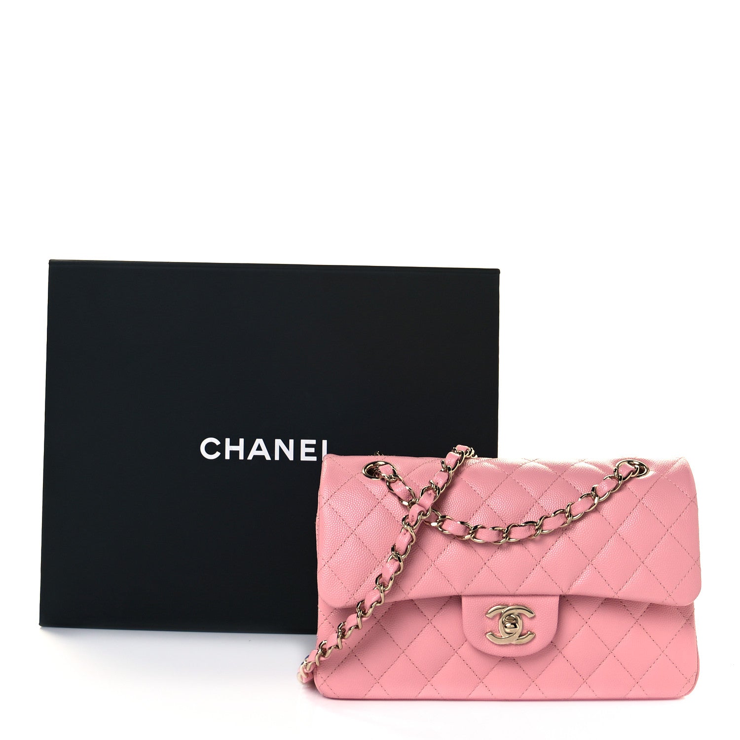 Chanel Caviar Quilted Small Double Flap Pink 9 of 9