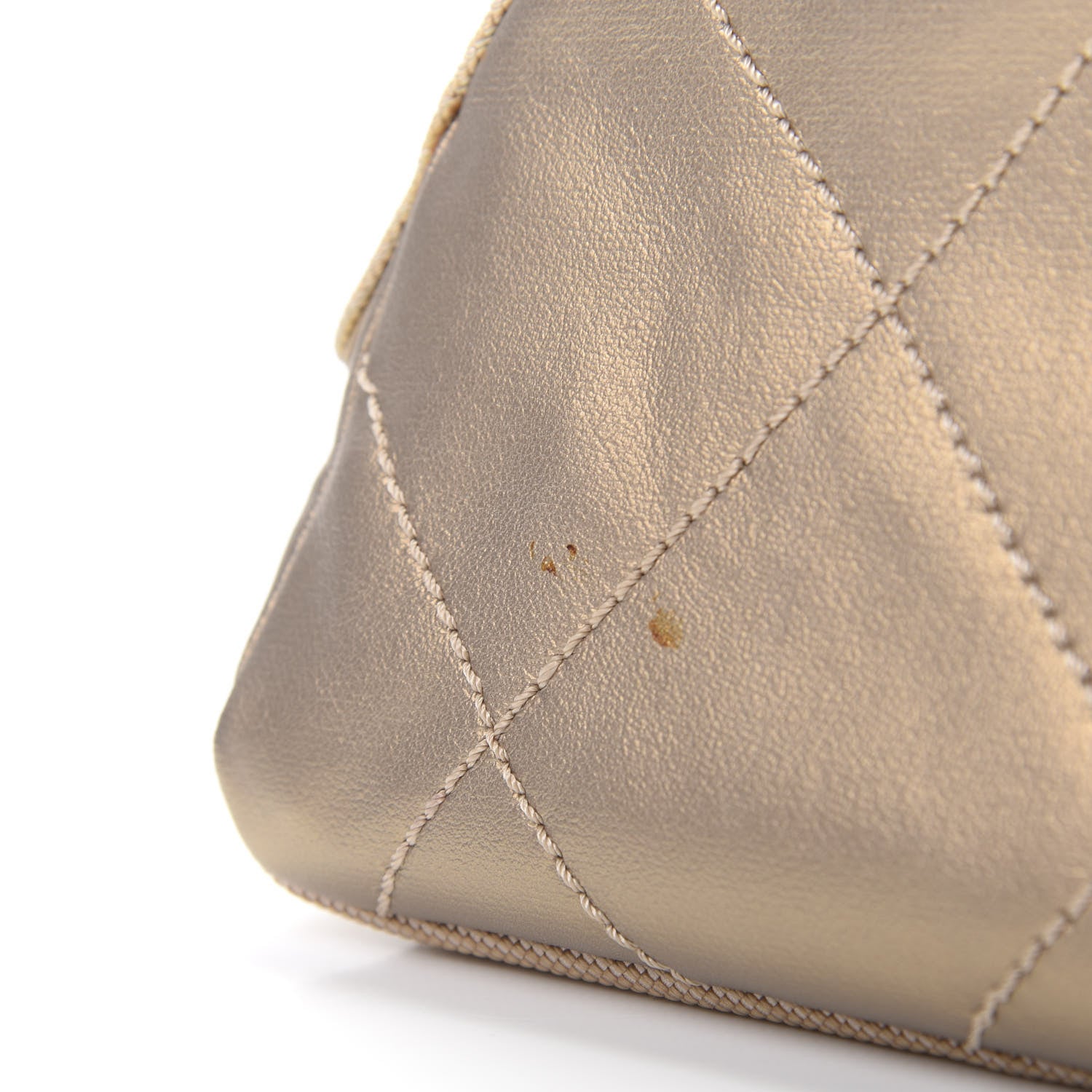 Chanel Metallic Coated Canvas Paris Biarritz Makeup Pouch Gold 8 of 9