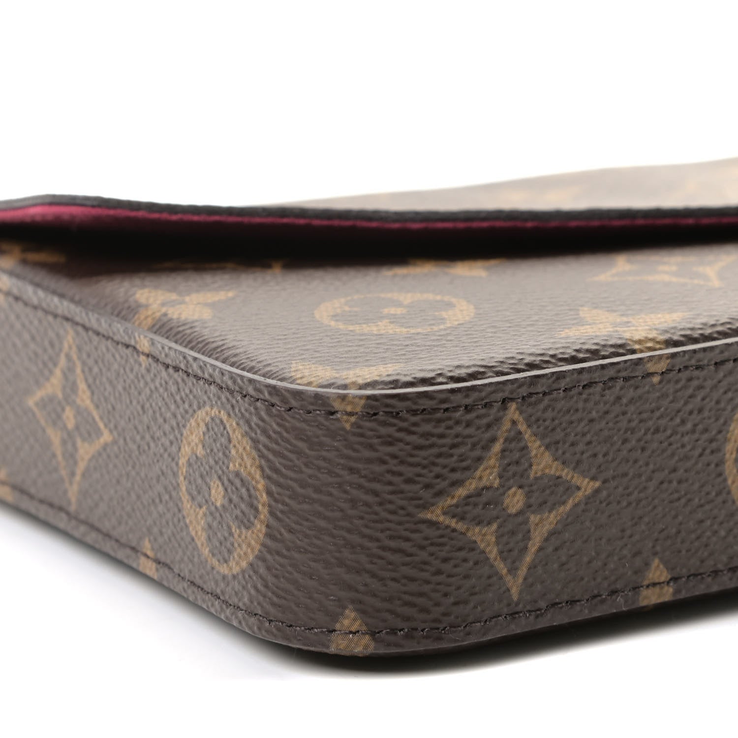 Louis Vuitton Monogram Pochette Felicie Chain Wallet Fuchsia 9 of 10