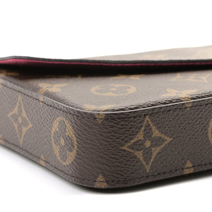 Louis Vuitton Monogram Pochette Felicie Chain Wallet Fuchsia 9 of 10