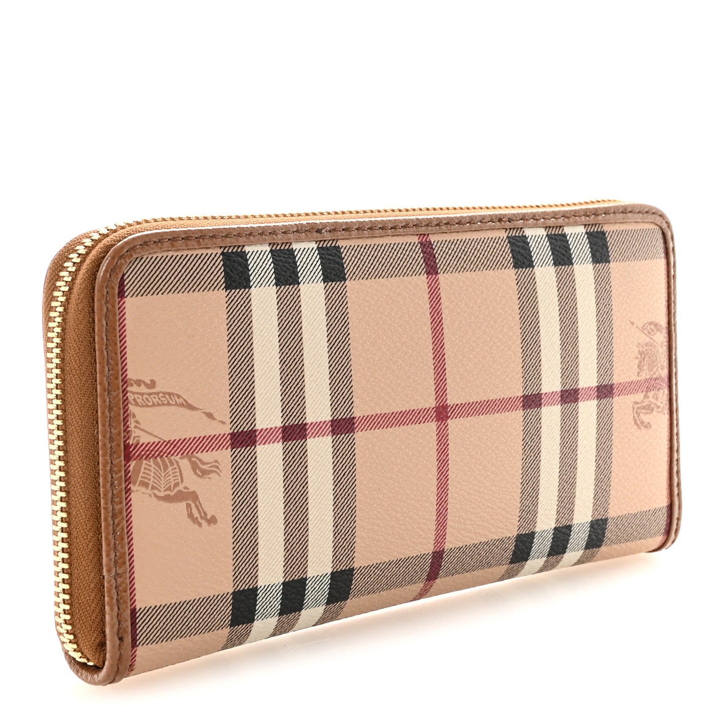 Haymarket Check Large Ziggy Zip Around Wallet Beige