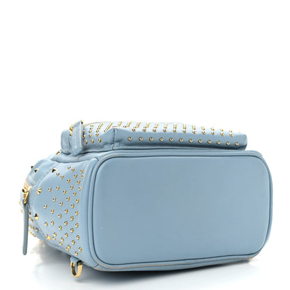 MCM Calfskin Stud X-Mini Stark Bebe Boo Backpack Sky Blue 4 of 13