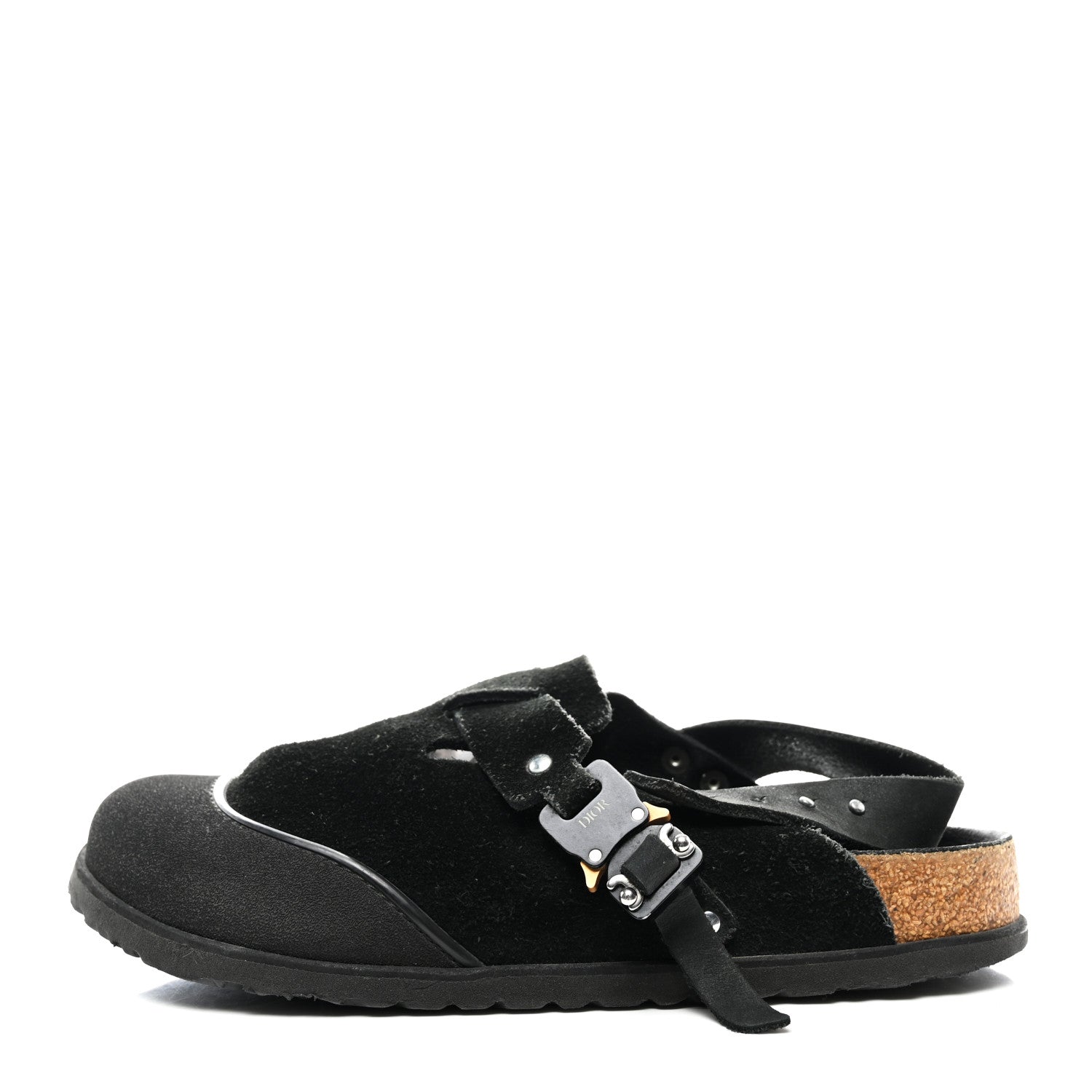 Christian Dior X BIRKENSTOCK Felted Wool Nubuck Calfskin Tokio Mule 42 Black 1 of 7
