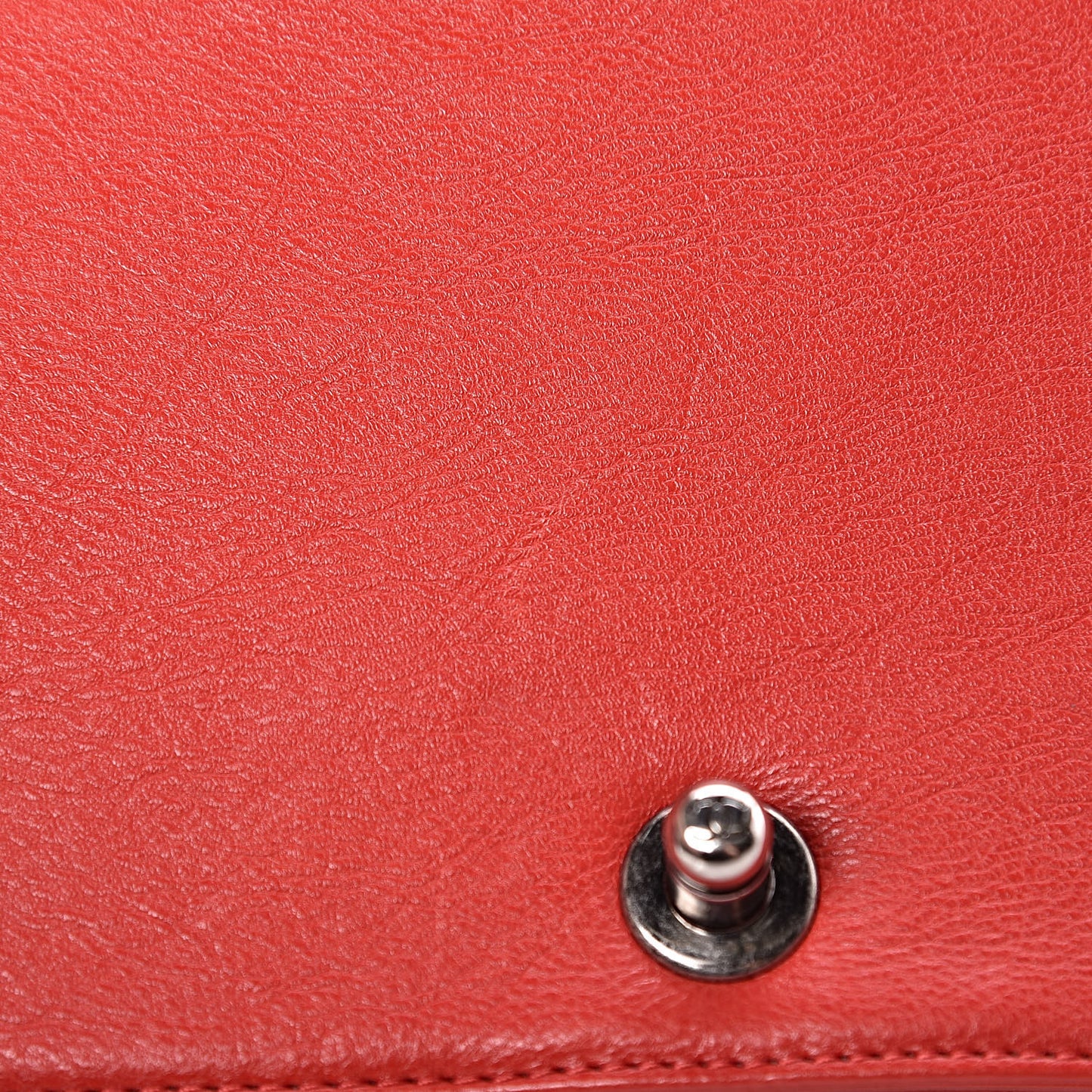 Calfskin Double Stitch Medium Boy Flap Red