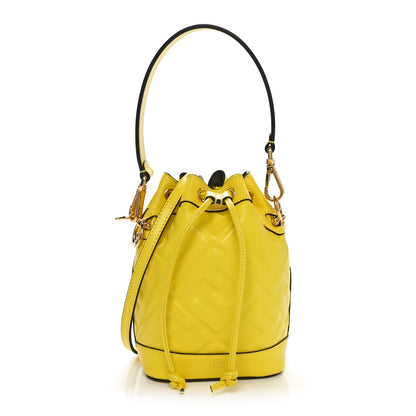 Fendi Vitello Liberty F is Fendi FF Embossed Mini Mon Tresor Bucket Bag Yellow 1 of 10
