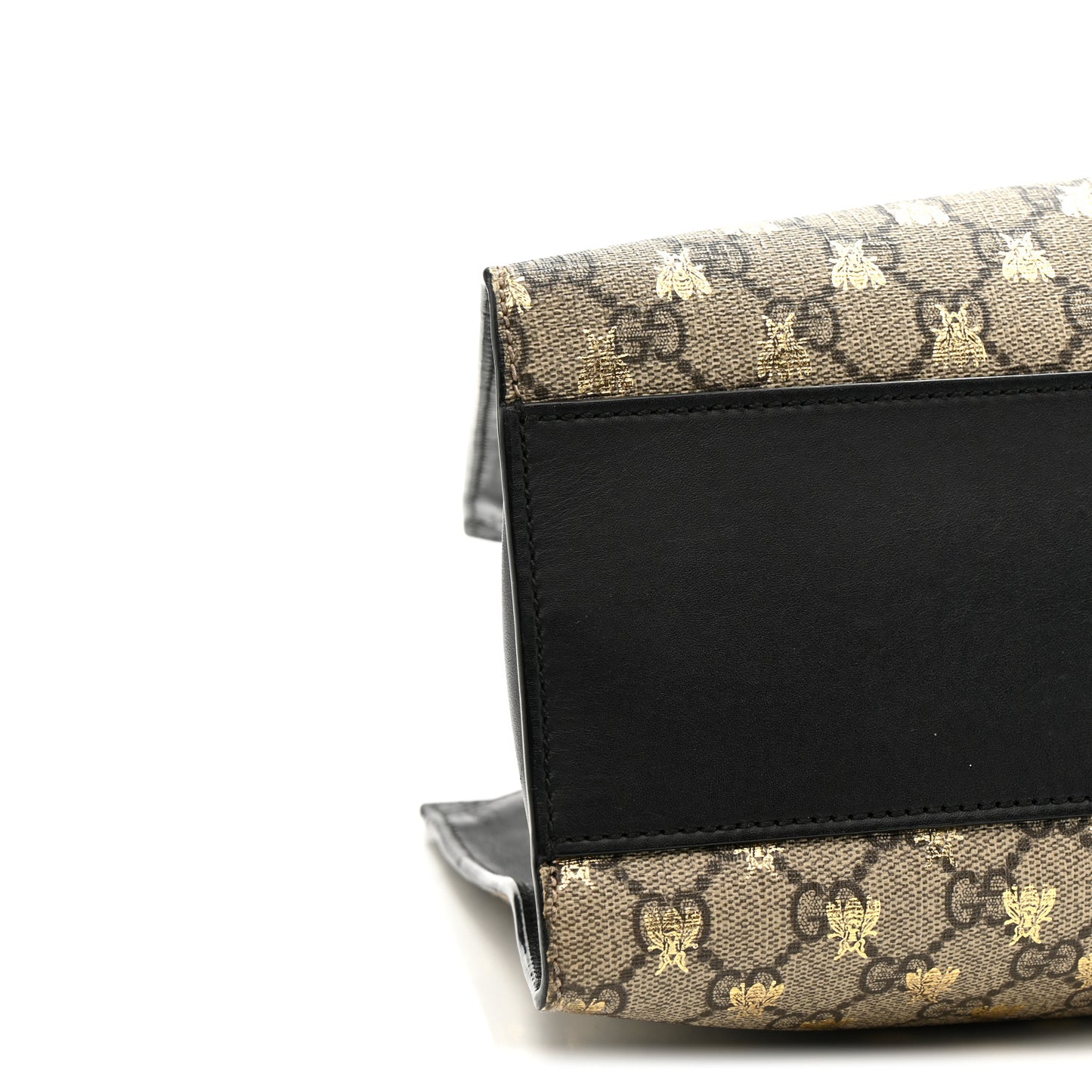 GG Supreme Monogram Bees Medium Padlock Tote Beige Oro Black