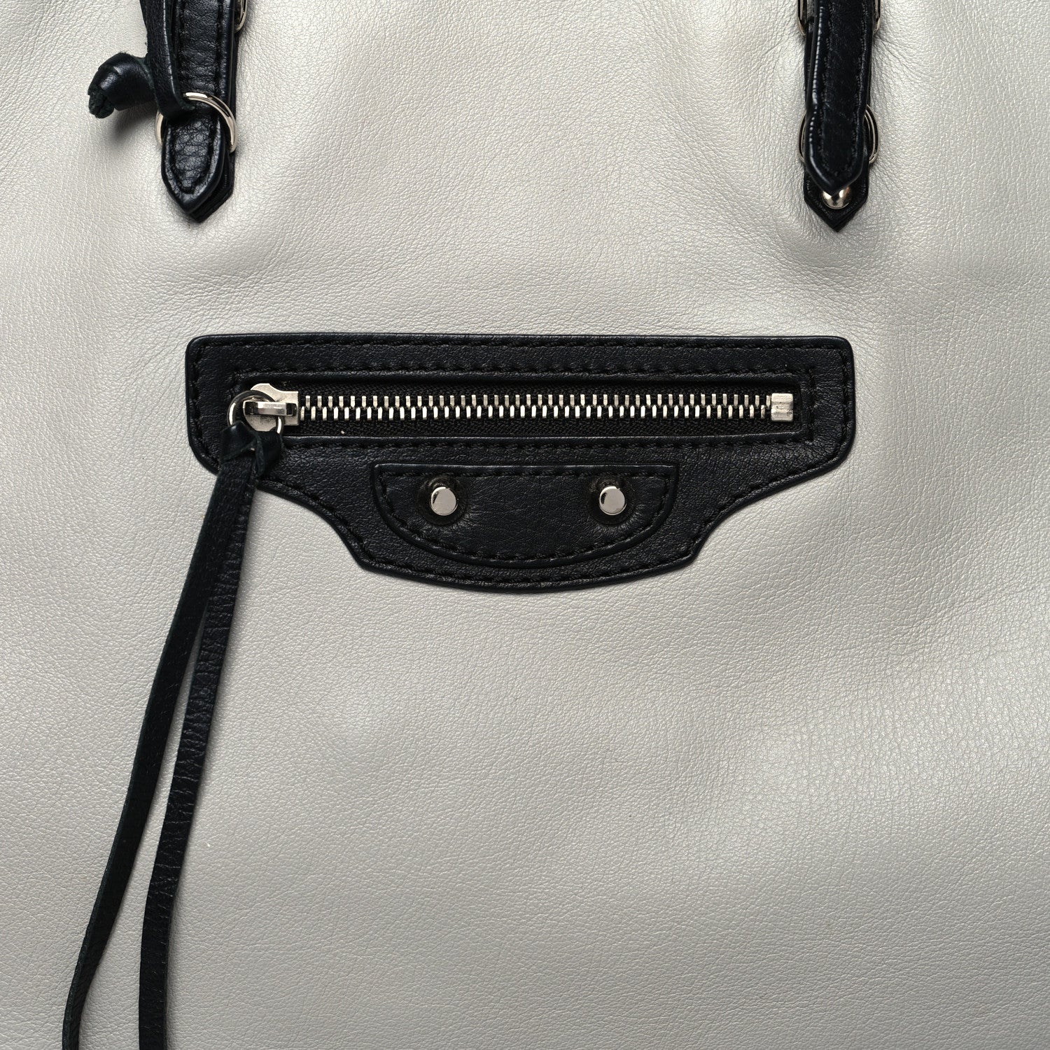 Balenciaga Supple Calfskin Bi-Color Papier A4 Tote White Black 9 of 16