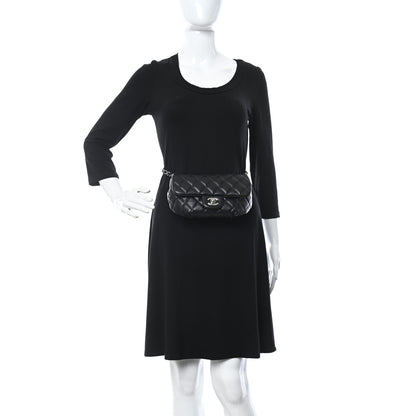 Chanel Calfskin Quilted CC Uniform Flap Belt Bag Black 2 of 15