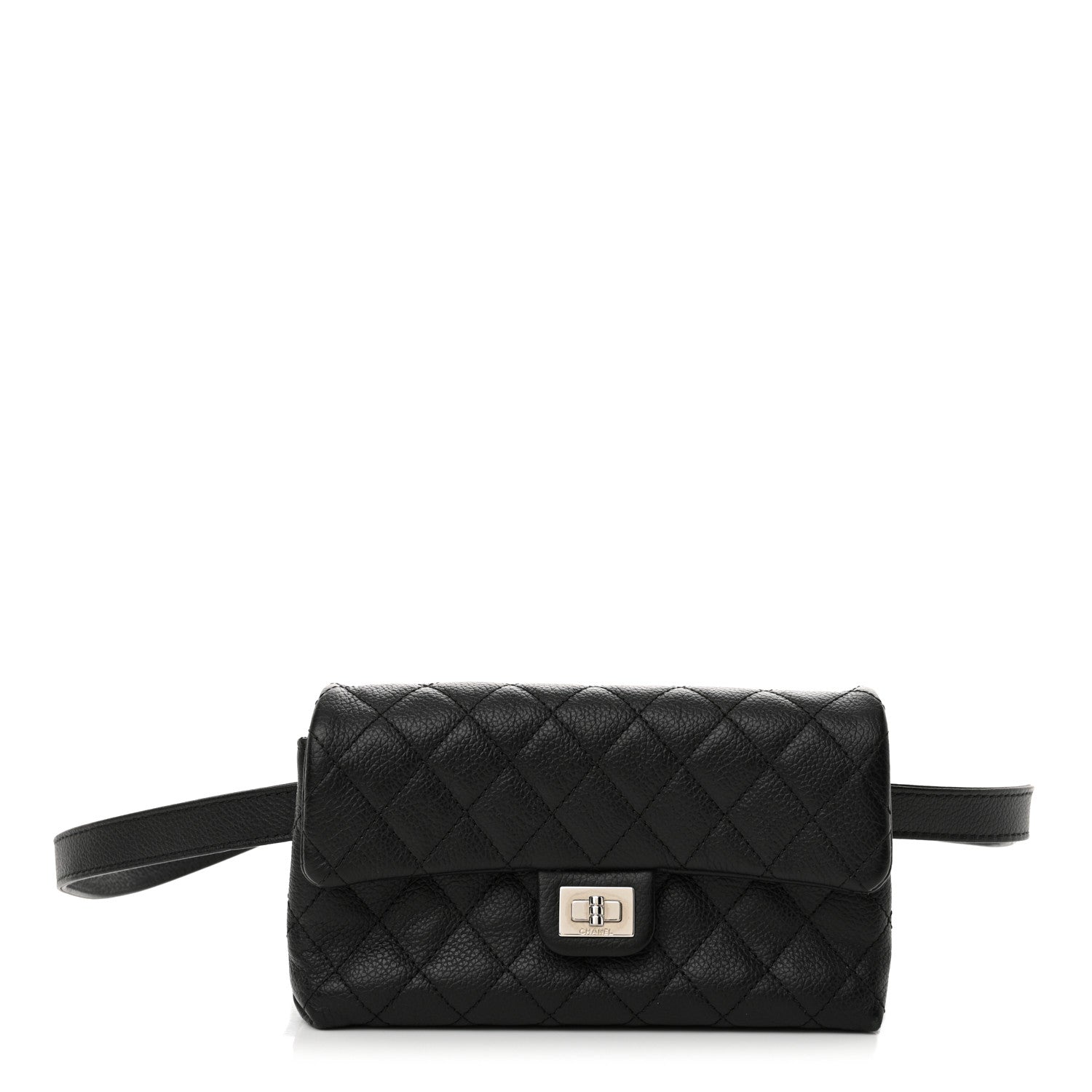 Chanel Grained Calfskin Quilted 2.55 Reissue Flap Belt Bag Clutch  Black 1 of 12