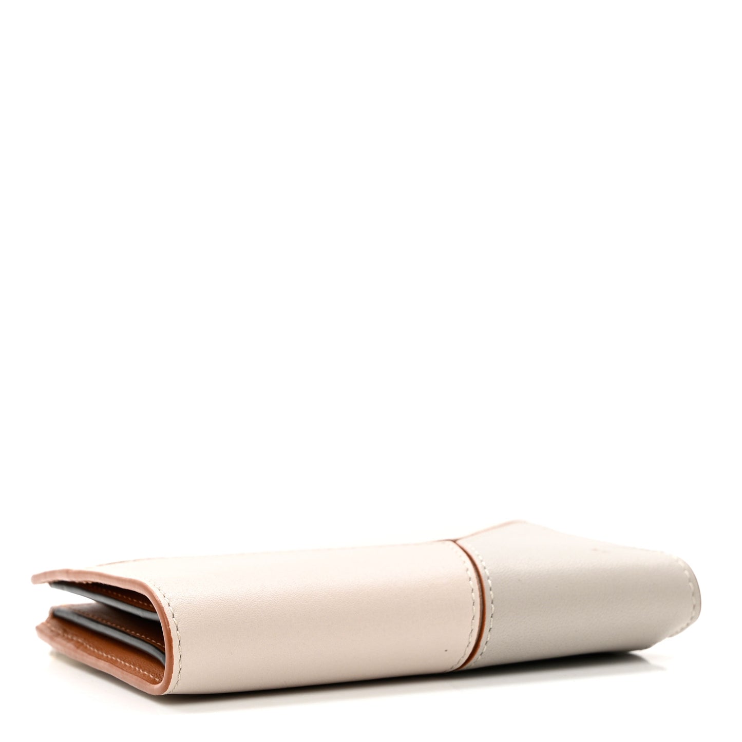 Calfskin Puzzle Zip Bi-Fold Wallet Ghost Soft White