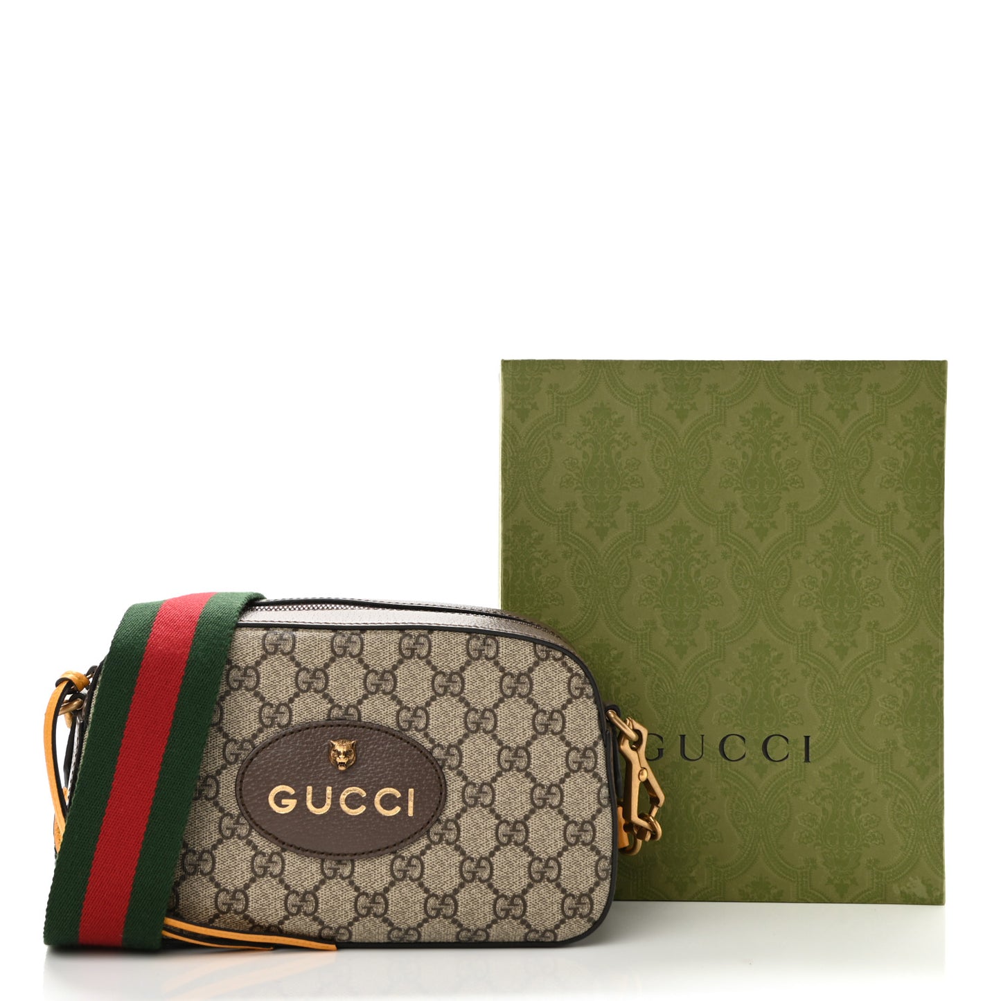 GG Supreme Monogram Web Neo Vintage Shoulder Bag Beige New Acero Crop