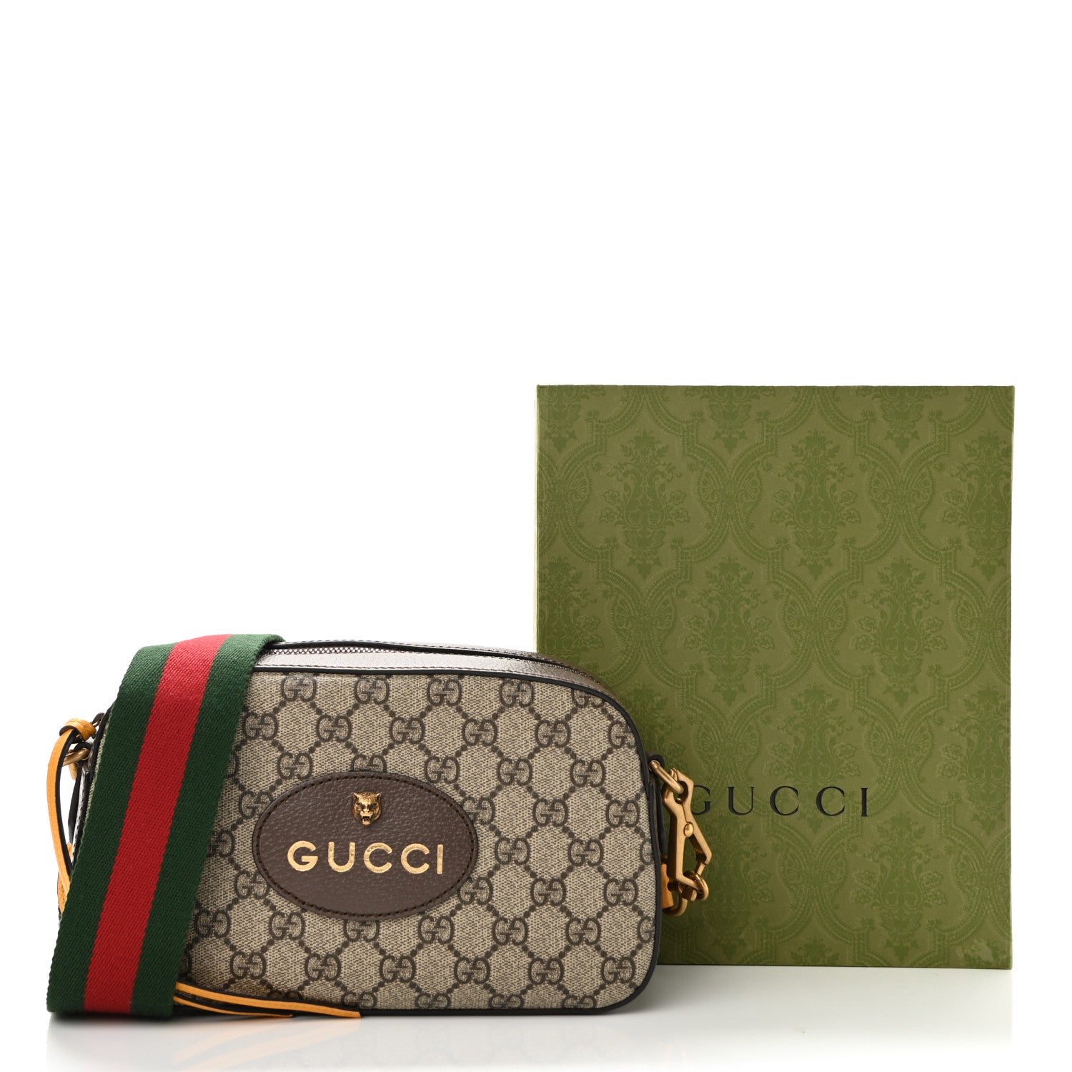 Gucci GG Supreme Monogram Web Neo Vintage Shoulder Bag Beige New Acero Crop 11 of 11