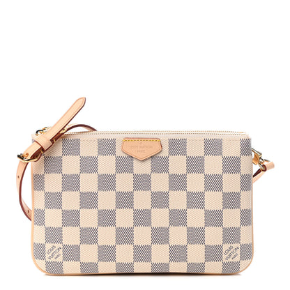 Louis Vuitton Damier Azur Double Zip Pochette 1 of 9