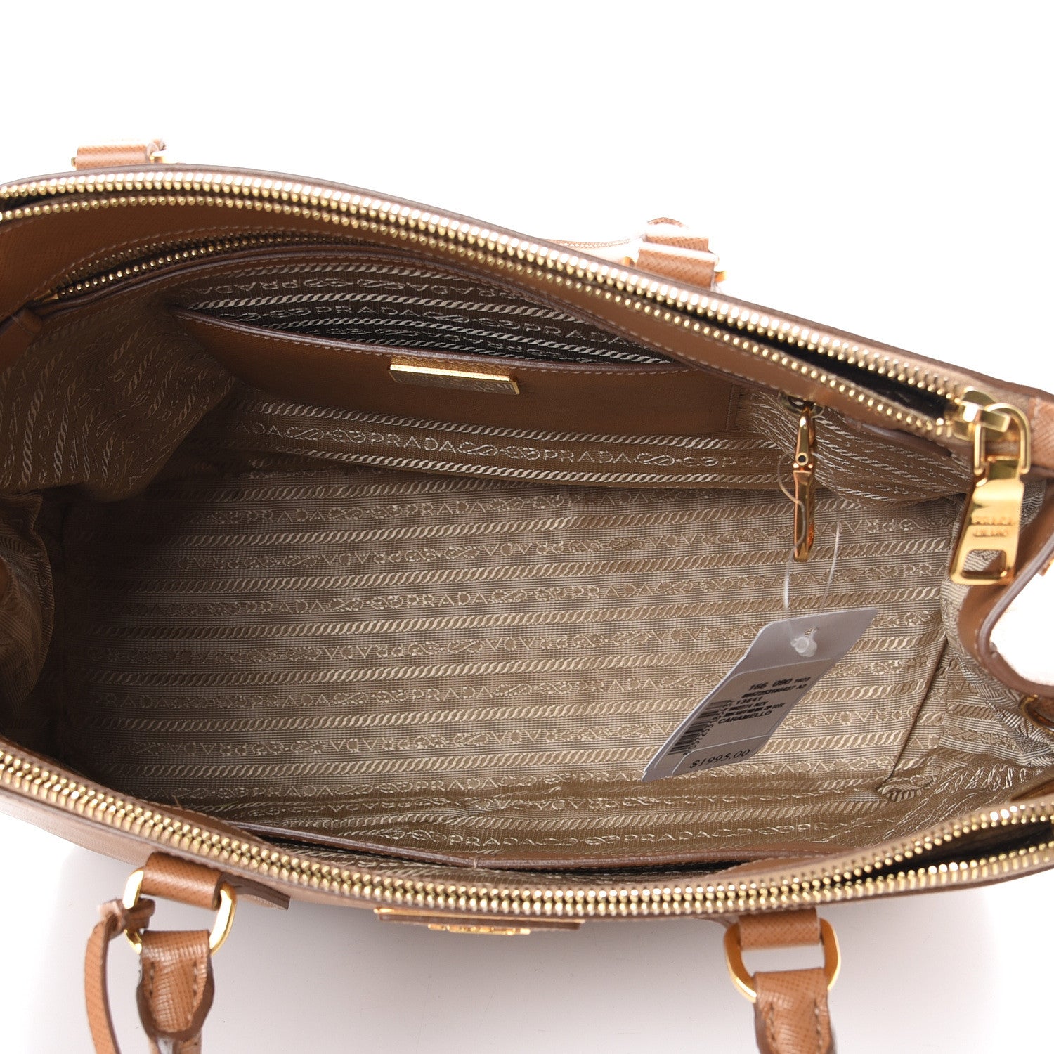 Prada Saffiano Medium Galleria Double Zip Tote Caramel 5 of 14