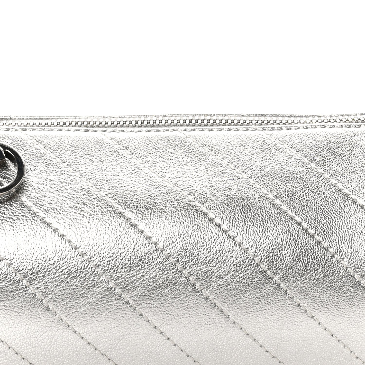 Gucci Sakai Be Green Calfskin Diagonal Stitched Mini Blondie Barrel Shoulder Bag Silver 7 of 9