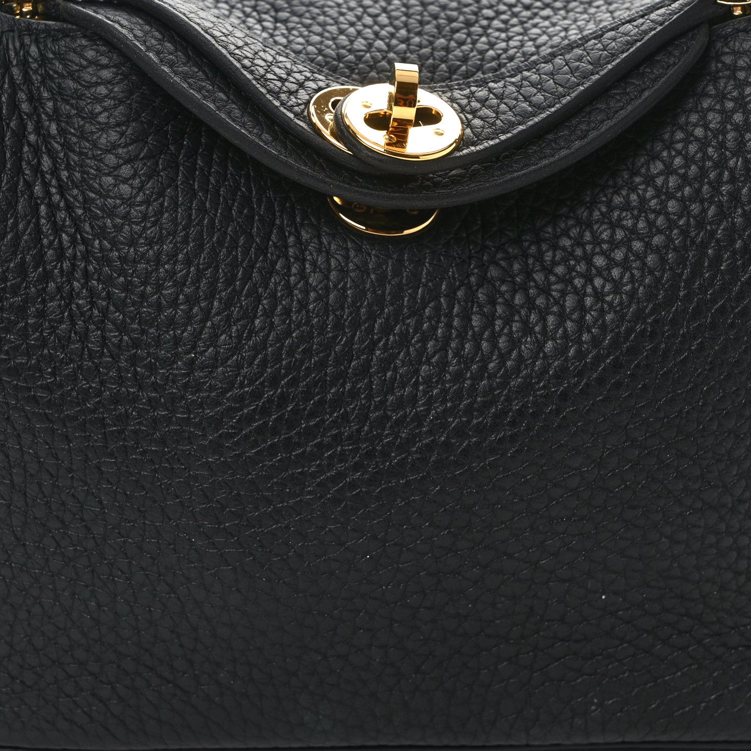 Hermes Taurillon Clemence Mini Lindy 20 Black 8 of 14