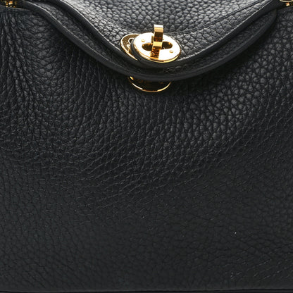 Hermes Taurillon Clemence Mini Lindy 20 Black 8 of 14
