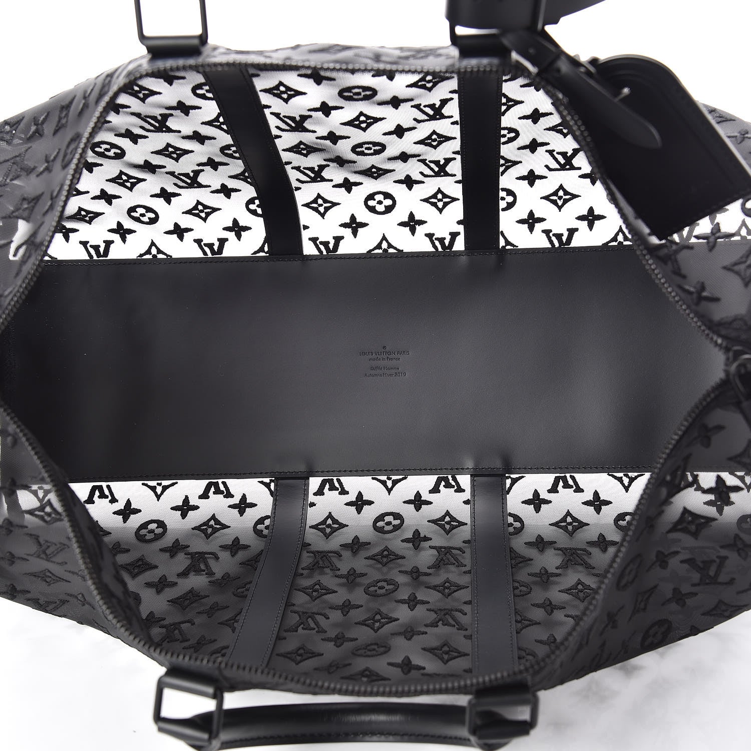 Louis Vuitton Monogram See Through Keepall Bandouliere 50 Black 5 of 10