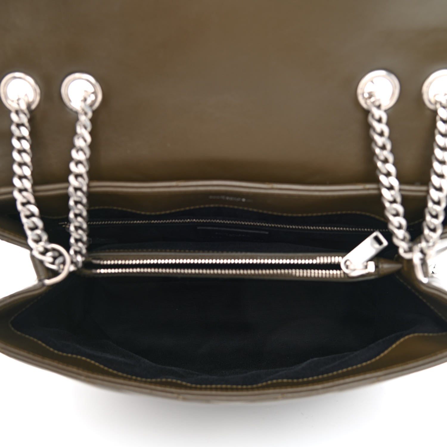 Saint Laurent Calfskin Y Quilted Monogram Medium Loulou Chain Satchel Military Olive 6 of 15