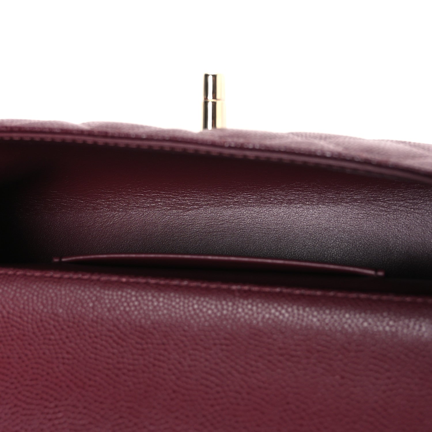 Chanel Caviar Quilted Coco Handle East West Clutch With Chain Dark Burgundy 5 of 11