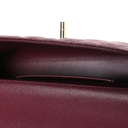 Chanel Caviar Quilted Coco Handle East West Clutch With Chain Dark Burgundy 5 of 11