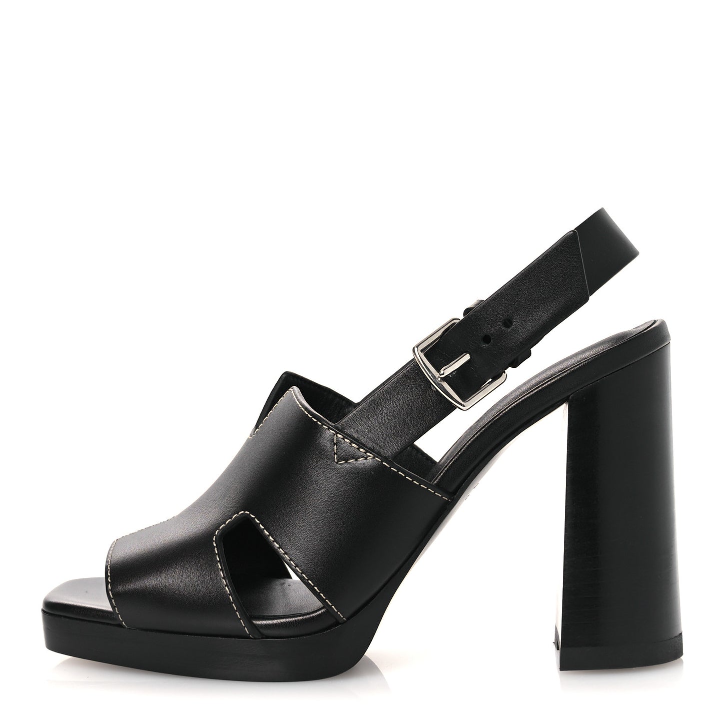 Calfskin Eris 90 Sandals 37 Black