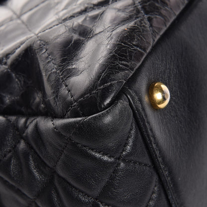 Chanel Glazed Calfskin Quilted Mademoiselle Tote Black 9 of 12