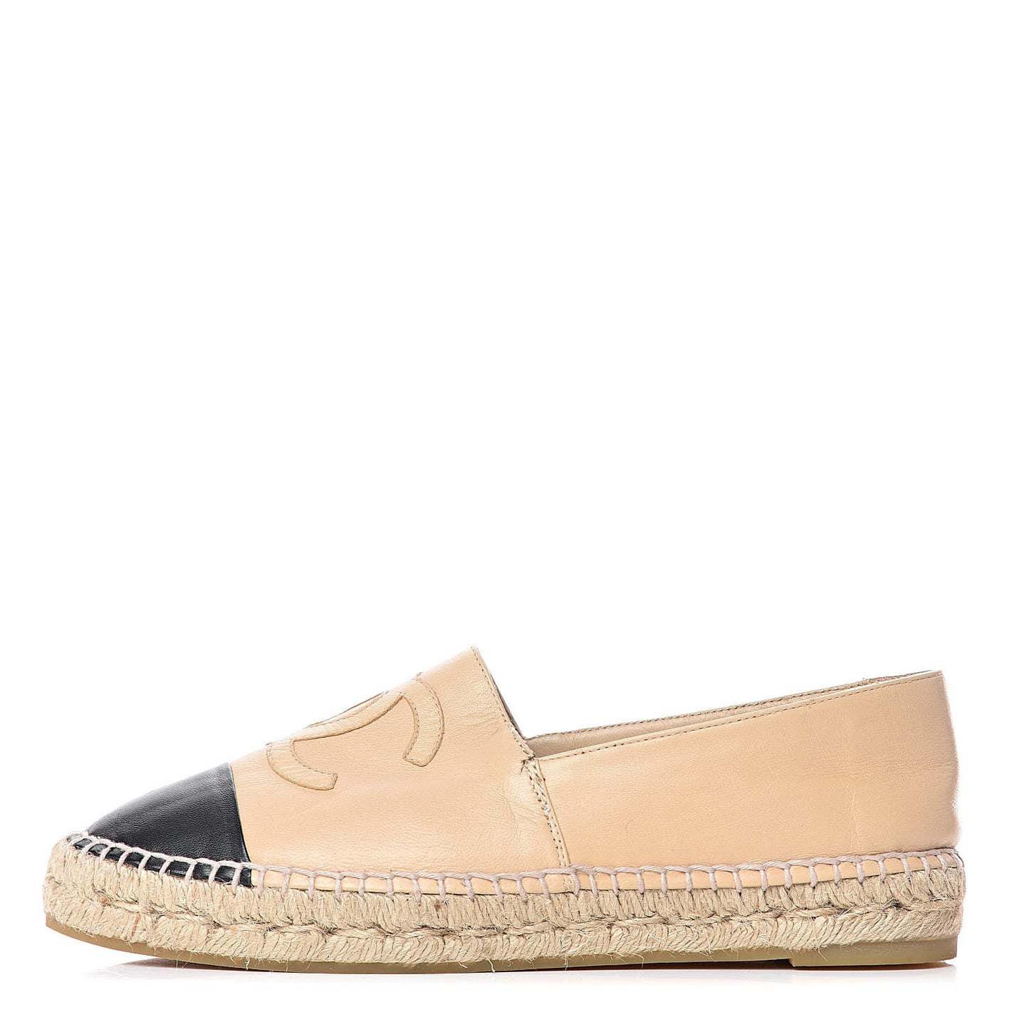 Lambskin CC Espadrilles 39 Beige Black