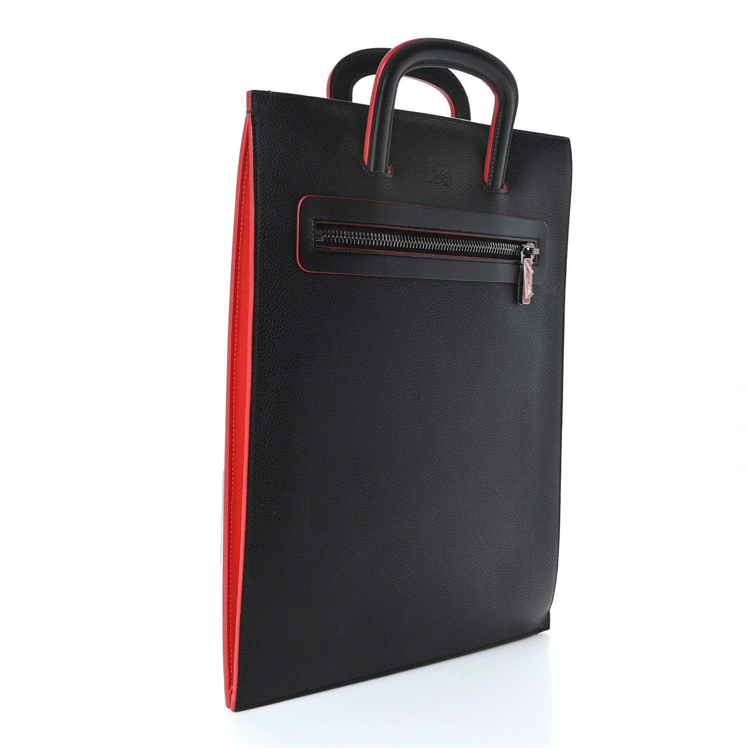 Christian Louboutin Calfskin Spiked Large Trictrac Portfolio Bag Black 2 of 7